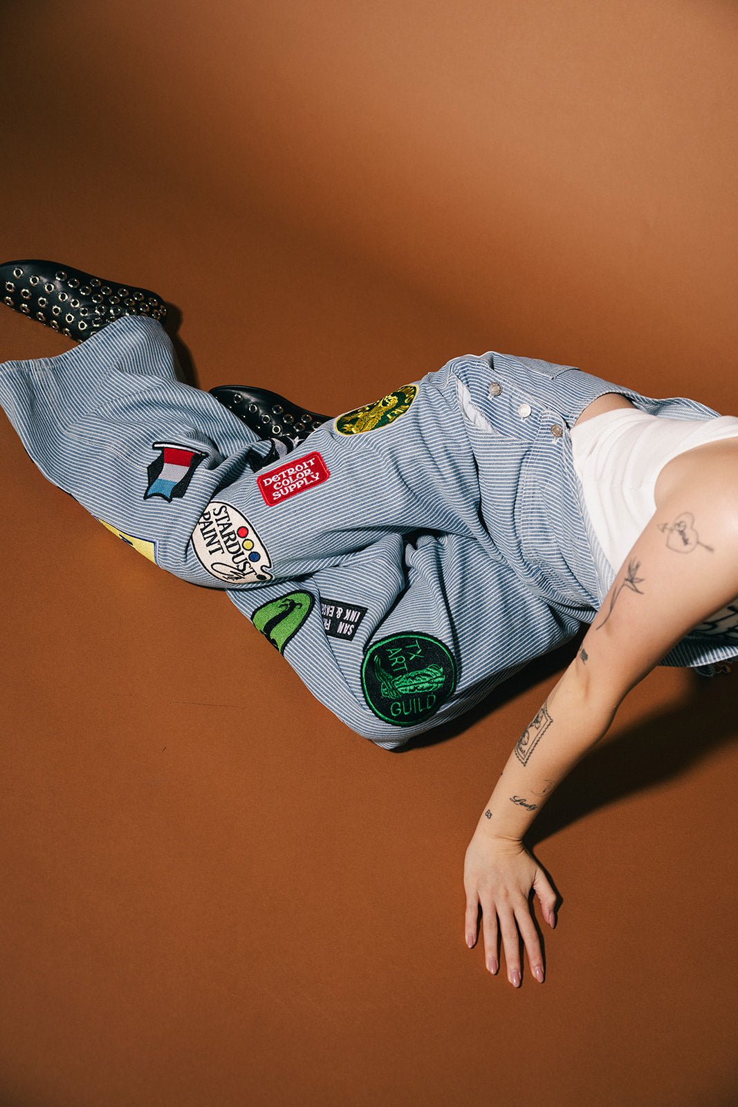 Lala Art Studio Patched Wide Leg Overalls - Dressed in Lala