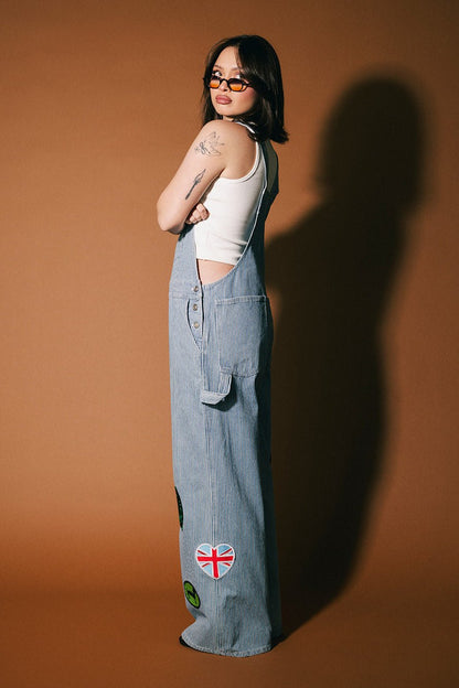 Lala Art Studio Patched Wide Leg Overalls - Dressed in Lala