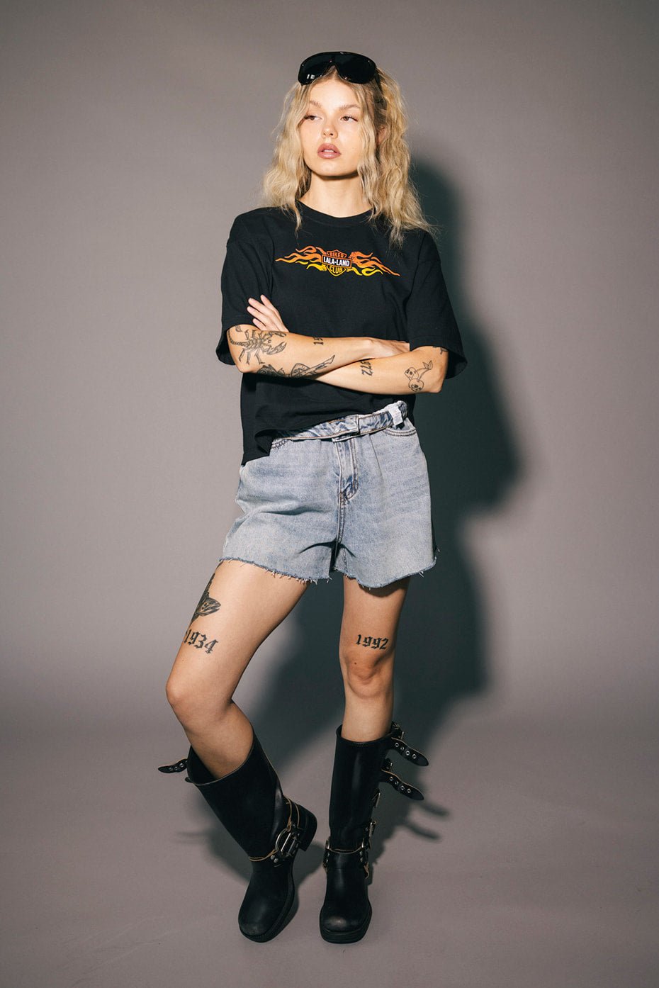 Lala Biker Club Boxy Tee - Dressed in Lala