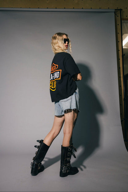 Lala Biker Club Boxy Tee - Dressed in Lala