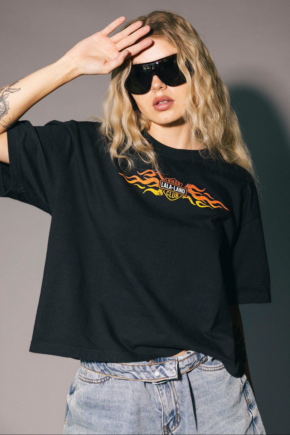 Lala Biker Club Boxy Tee - Dressed in Lala