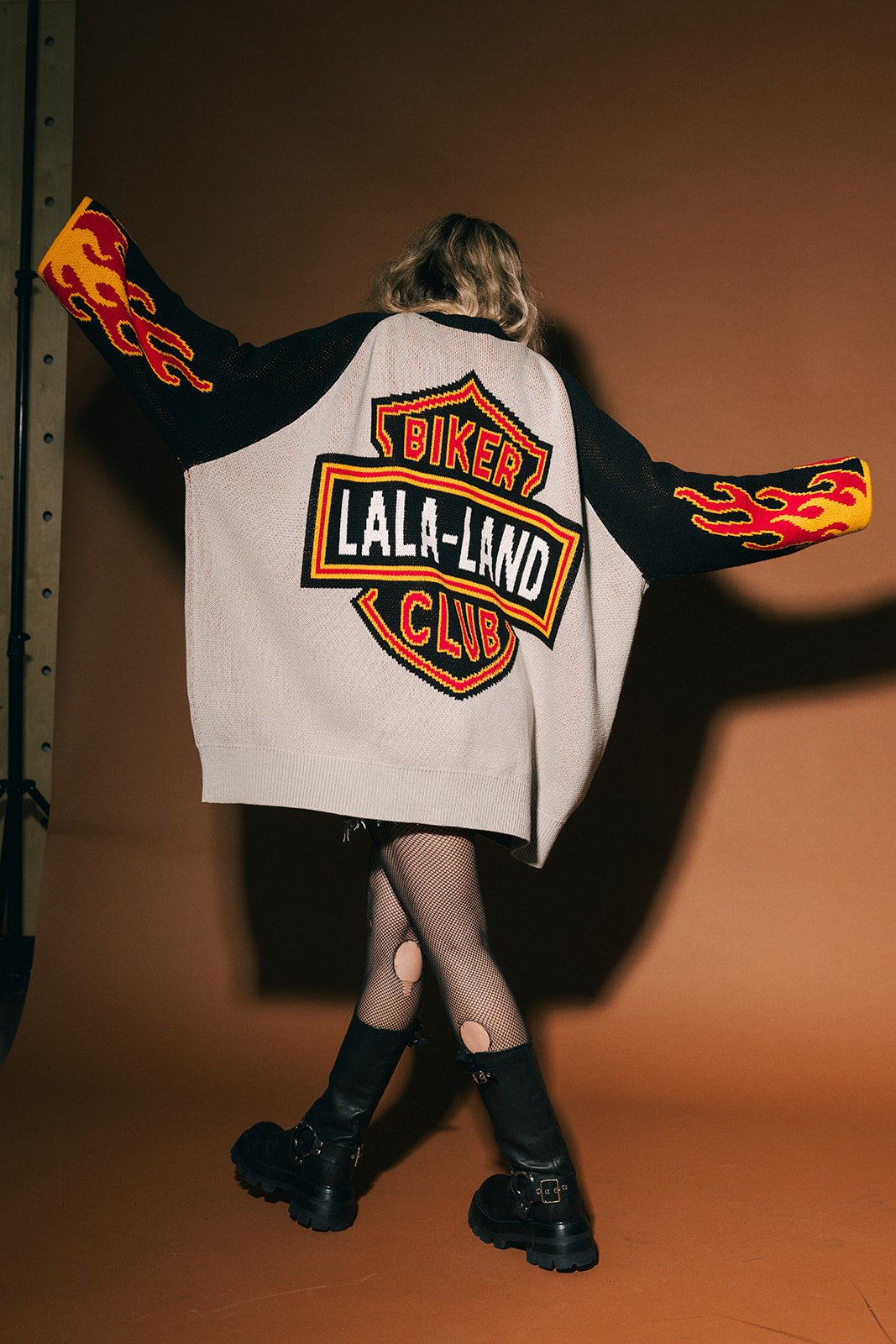 Lala Biker Club Oversized Cardigan - Dressed in Lala