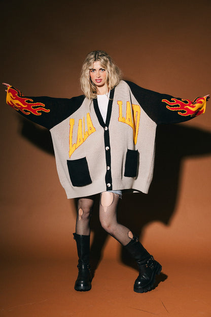 Lala Biker Club Oversized Cardigan - Dressed in Lala