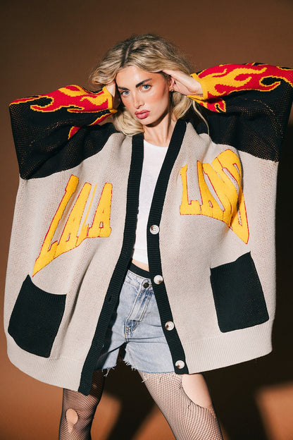 Lala Biker Club Oversized Cardigan - Dressed in Lala