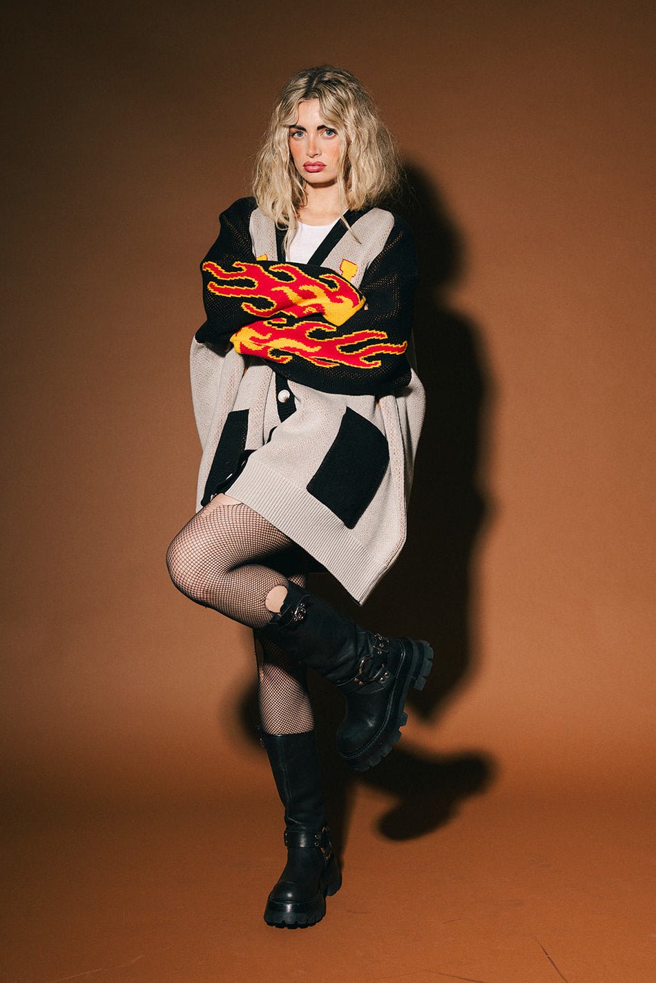 Lala Biker Club Oversized Cardigan - Dressed in Lala