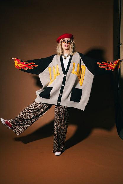 Lala Biker Club Oversized Cardigan - Dressed in Lala