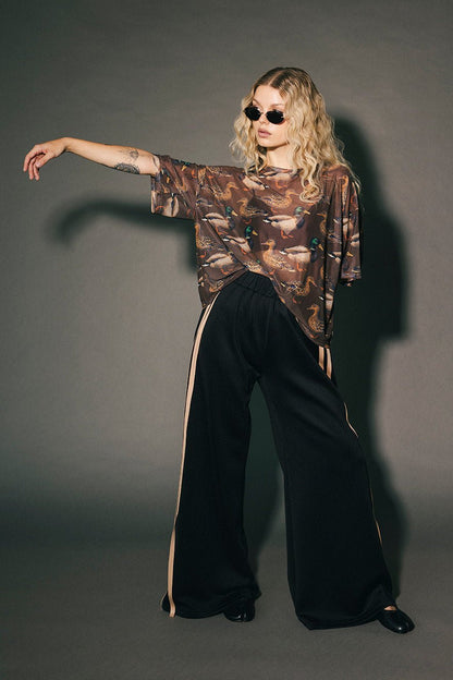 Lala Design Studios Scuba Wide Leg Track Pants - Dressed in Lala