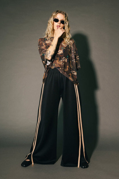 Lala Design Studios Scuba Wide Leg Track Pants - Dressed in Lala