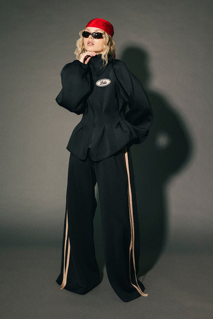 Lala Design Studios Scuba Wide Leg Track Pants - Dressed in Lala