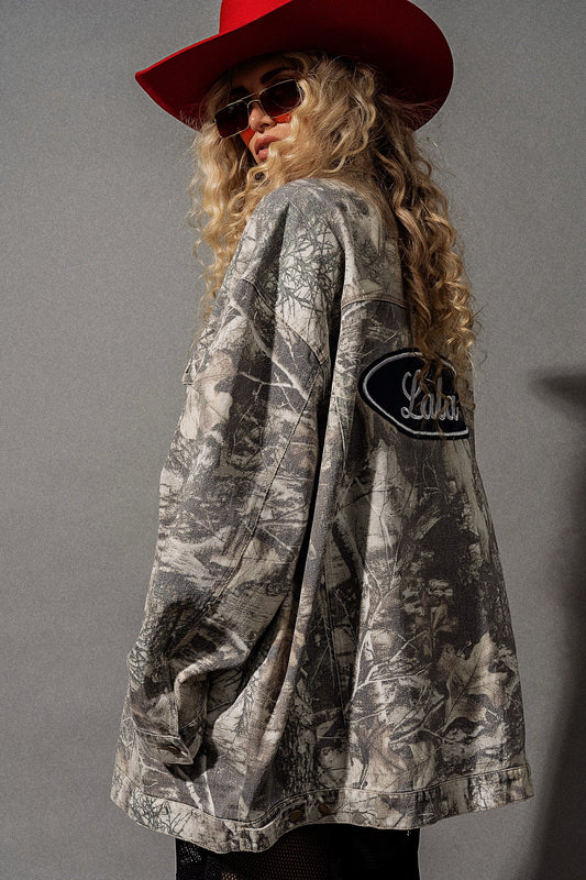 Lala Motors Oversized Camo Denim Jacket - Dressed in Lala