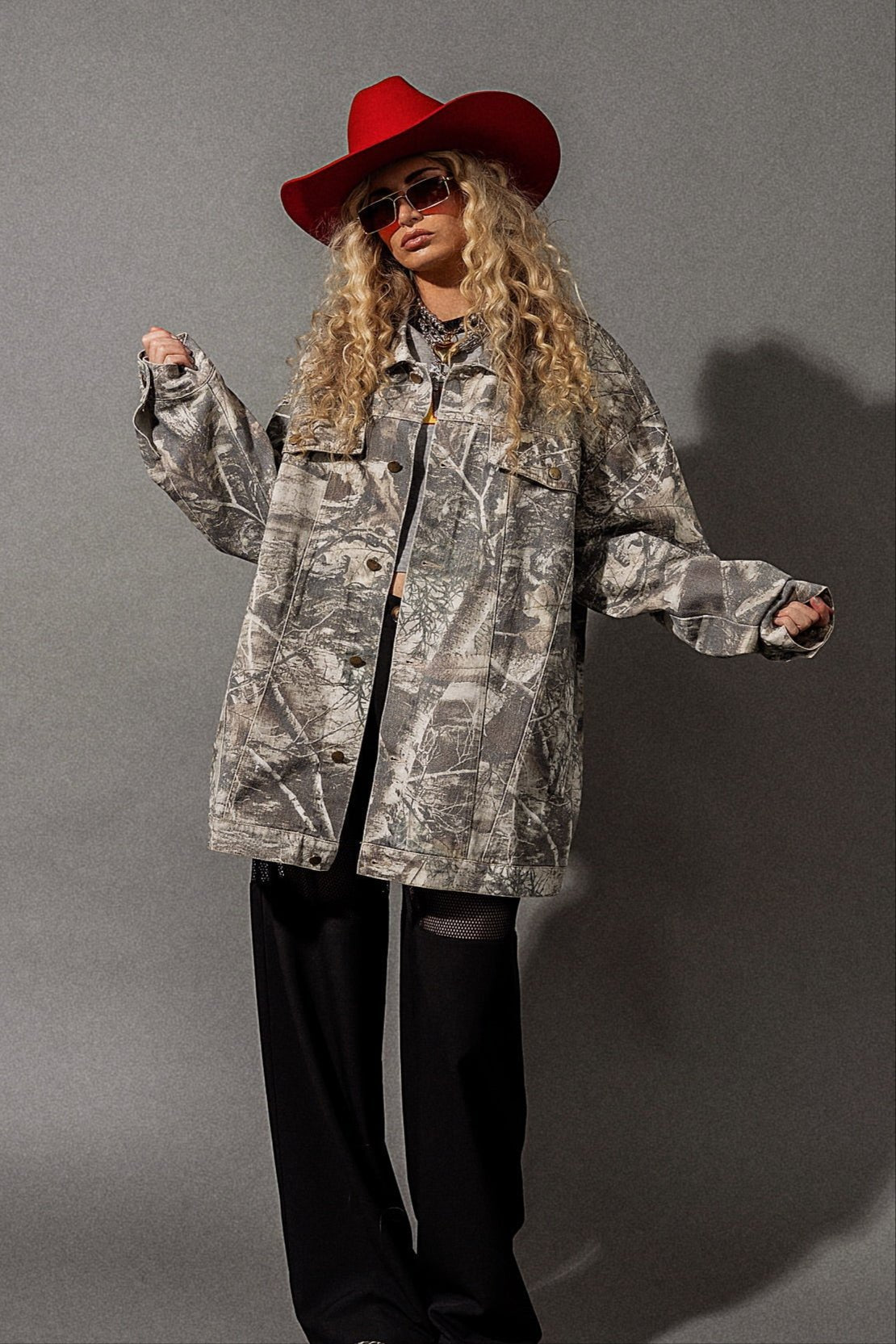 Lala Motors Oversized Camo Denim Jacket - Dressed in Lala