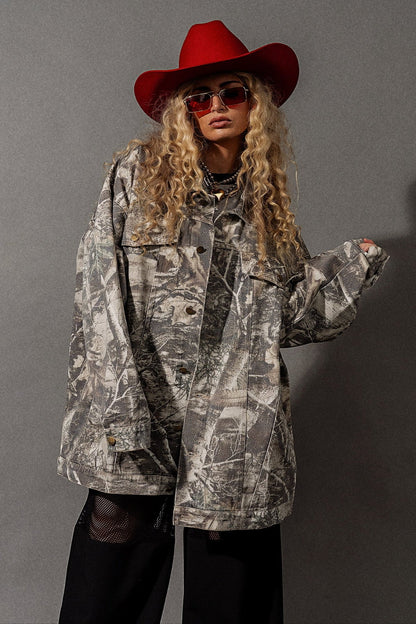 Lala Motors Oversized Camo Denim Jacket - Dressed in Lala