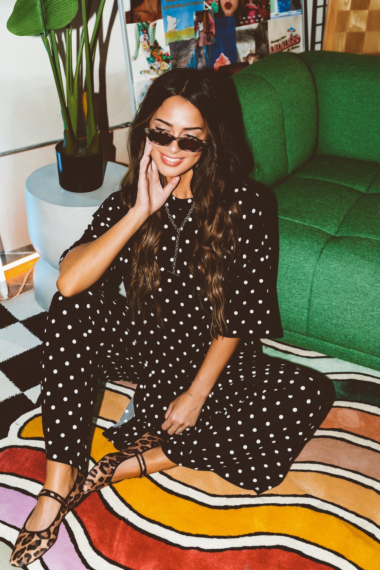 LALA ORIGINAL: Leveled Up Ribbed Playsuit in Polka Dot - Dressed in Lala