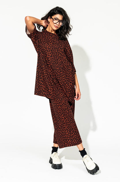 LALA ORIGINAL: Lex Ribbed Playsuit in Leopard - Dressed in Lala