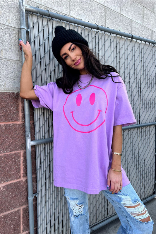 LALA ORIGINAL: The World Needs Your Magic Oversized Tee in Lavender + Pink - Dressed in Lala