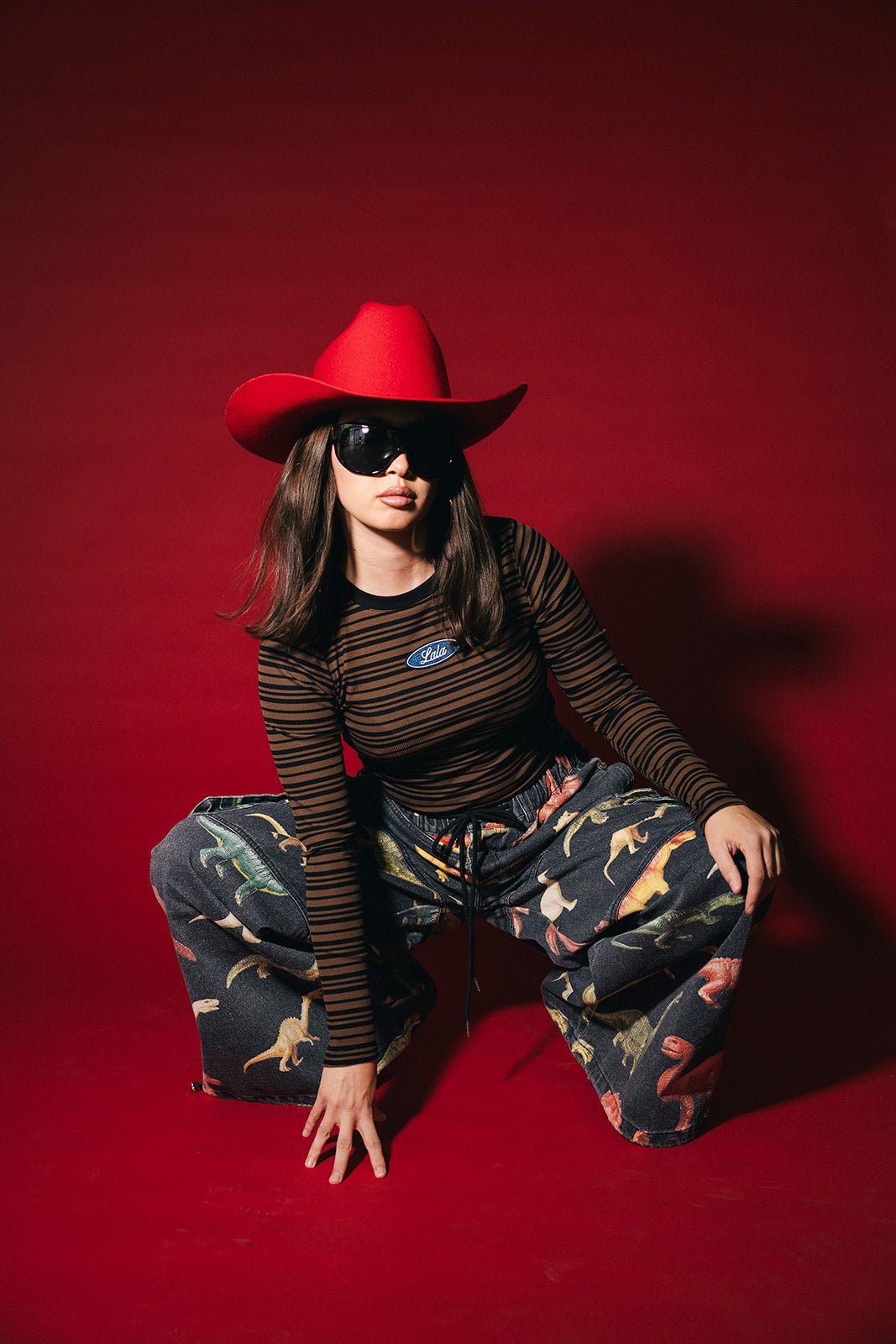 Lala Social Club Patched Long Sleeve Tee - Dressed in Lala