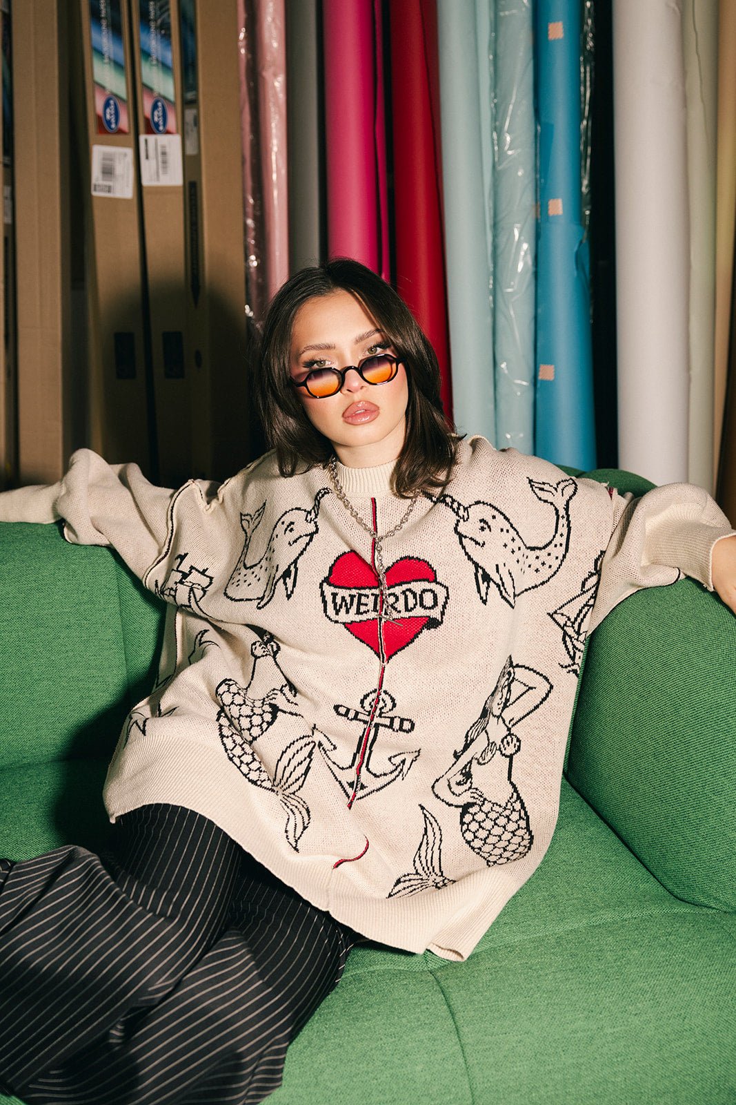 Lala Tattoo Shop Oversized Sweater - Dressed in Lala