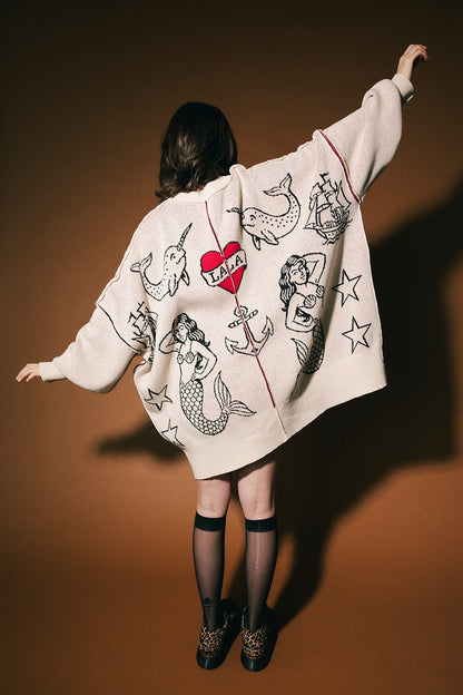 Lala Tattoo Shop Oversized Sweater - Dressed in Lala