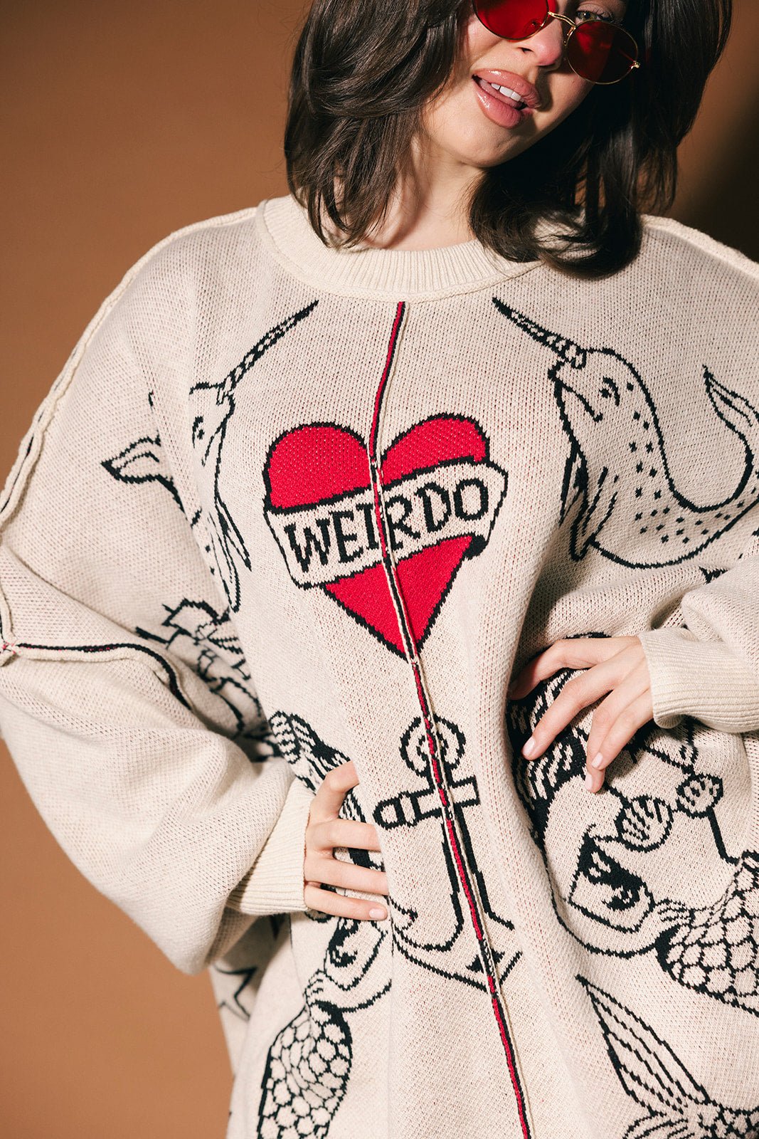 Lala Tattoo Shop Oversized Sweater - Dressed in Lala