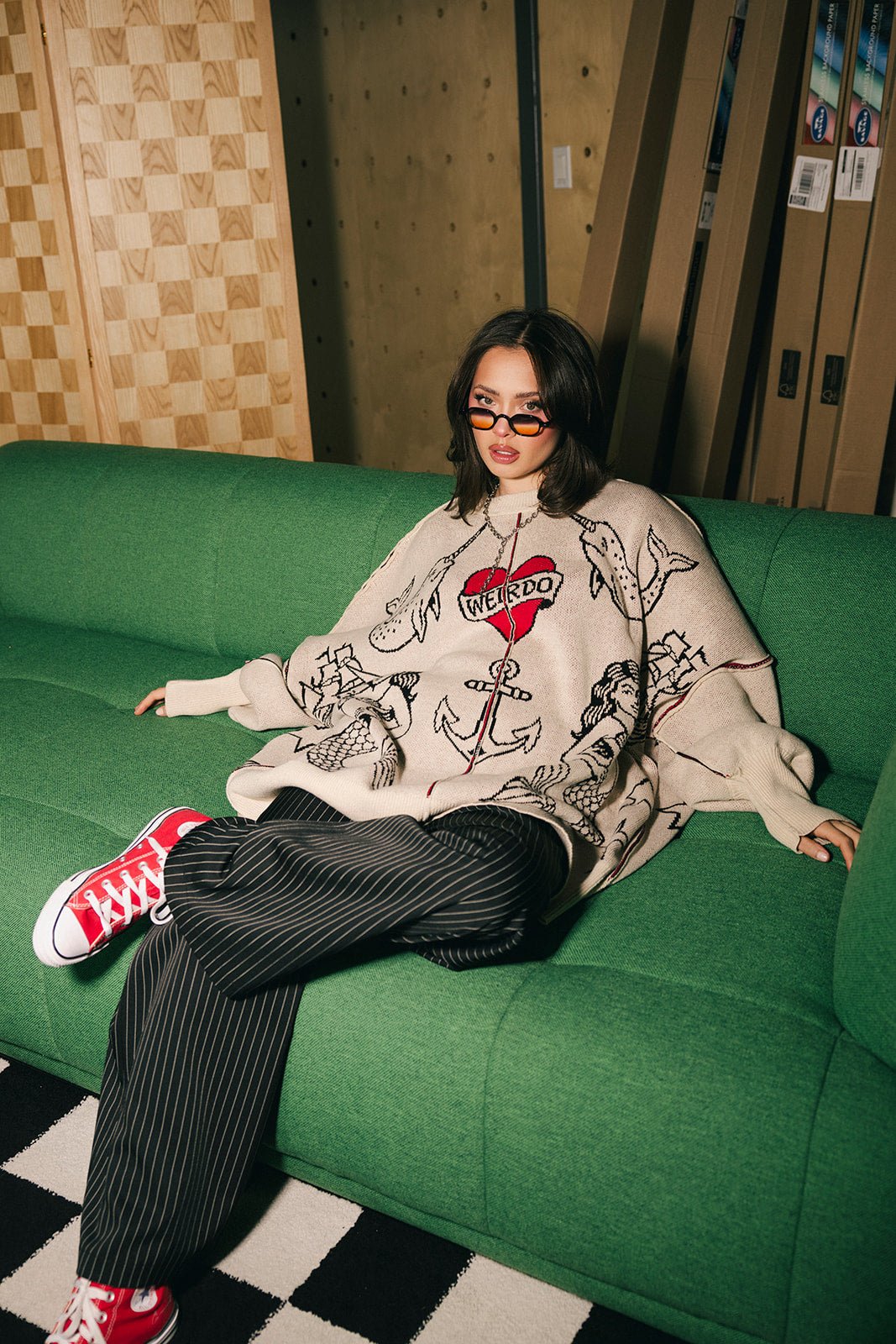 Lala Tattoo Shop Oversized Sweater - Dressed in Lala