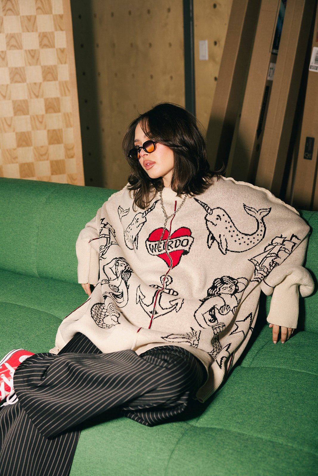 Lala Tattoo Shop Oversized Sweater - Dressed in Lala