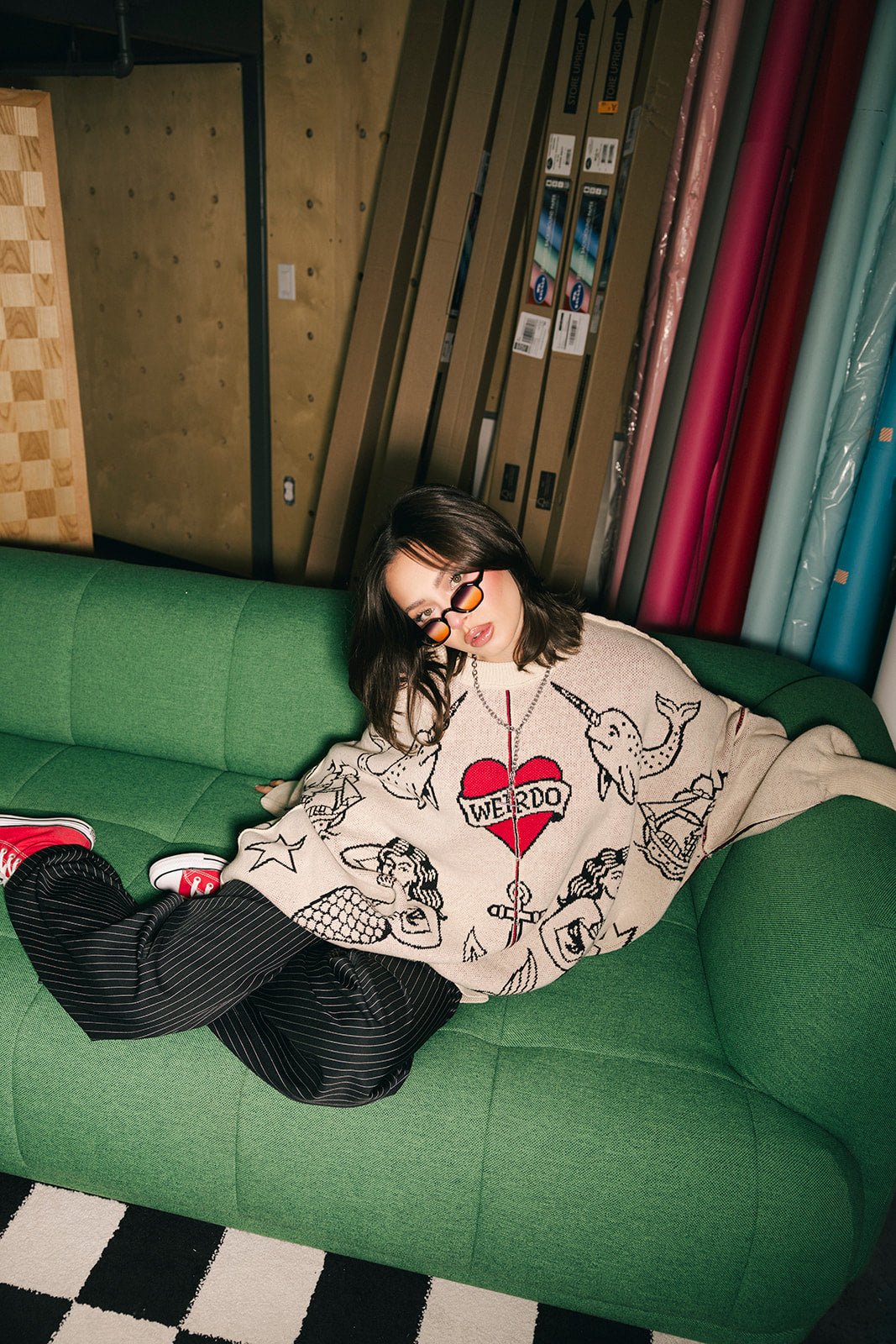 Lala Tattoo Shop Oversized Sweater - Dressed in Lala