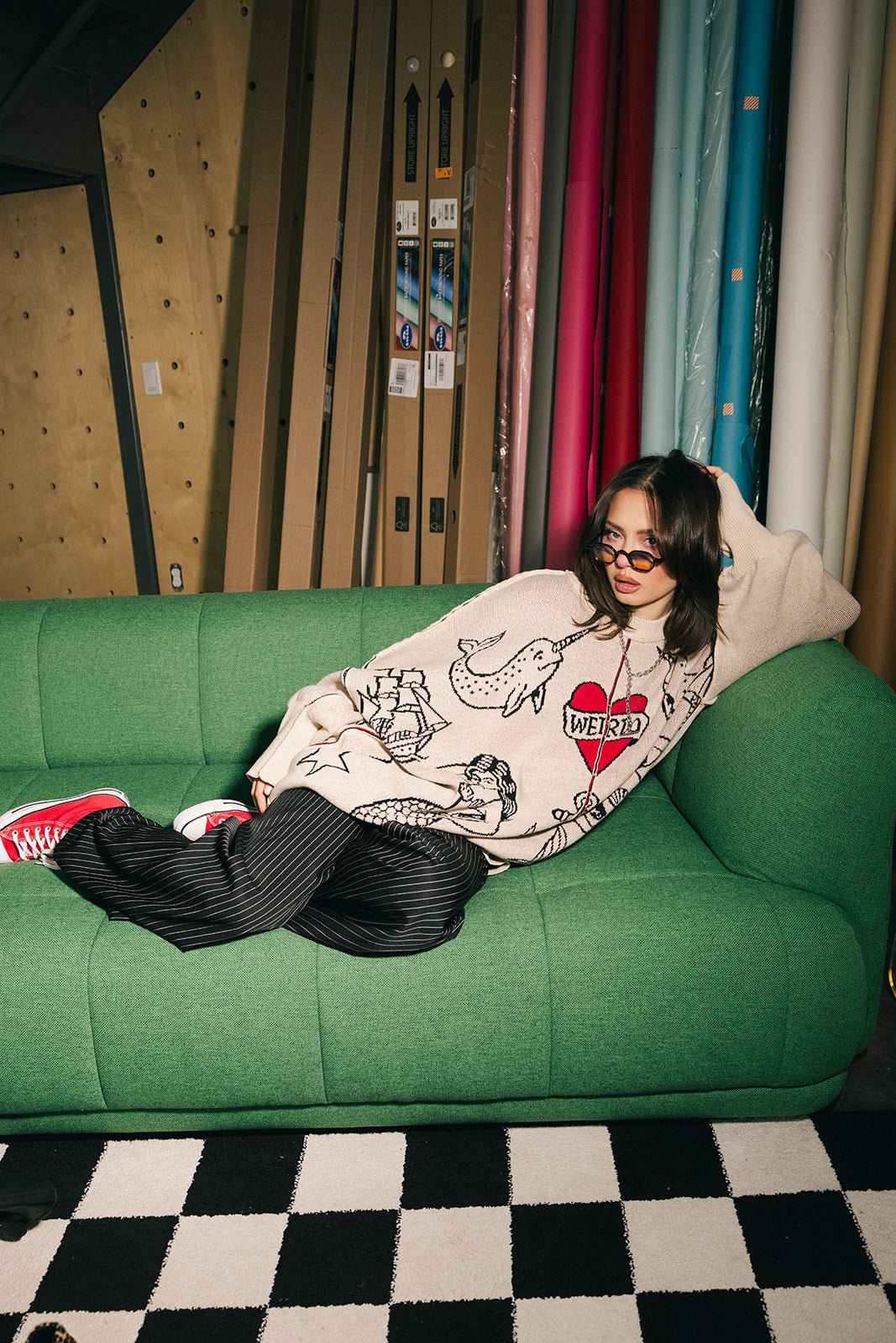 Lala Tattoo Shop Oversized Sweater - Dressed in Lala