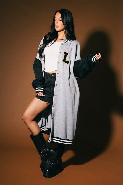 Lalaland Dolphins Longline Bomber Jacket - Dressed in Lala