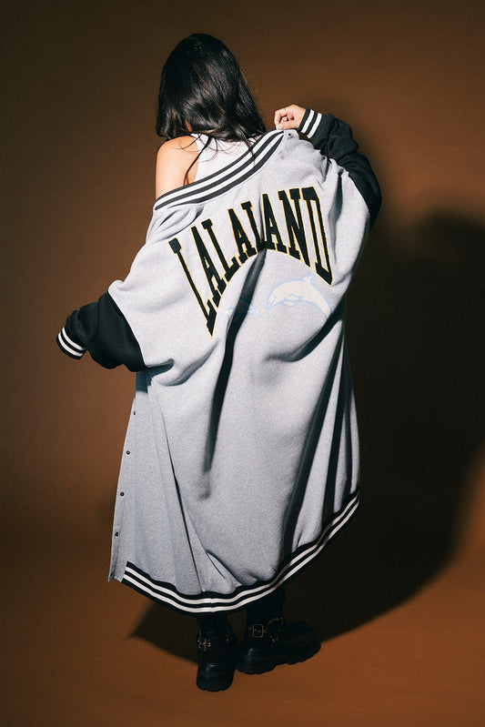 Lalaland Dolphins Longline Bomber Jacket - Dressed in Lala