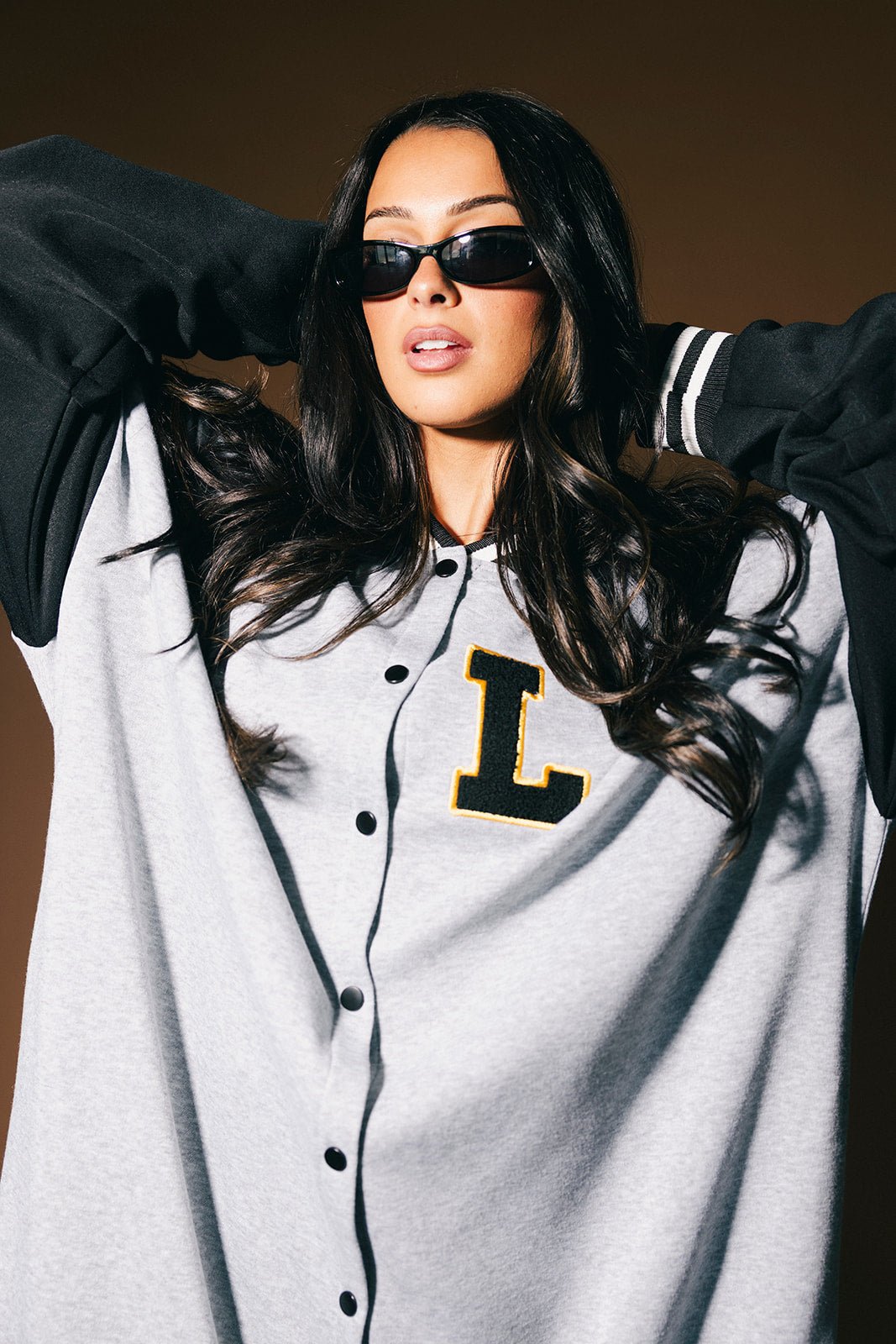 Lalaland Dolphins Longline Bomber Jacket - Dressed in Lala