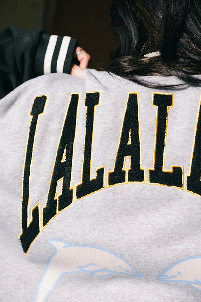 Lalaland Dolphins Longline Bomber Jacket - Dressed in Lala