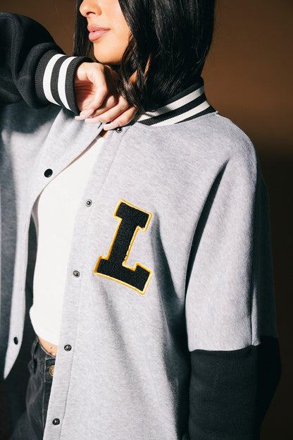 Lalaland Dolphins Longline Bomber Jacket - Dressed in Lala