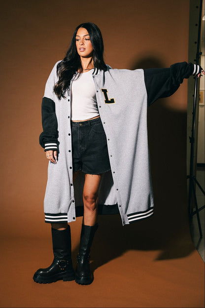 Lalaland Dolphins Longline Bomber Jacket - Dressed in Lala