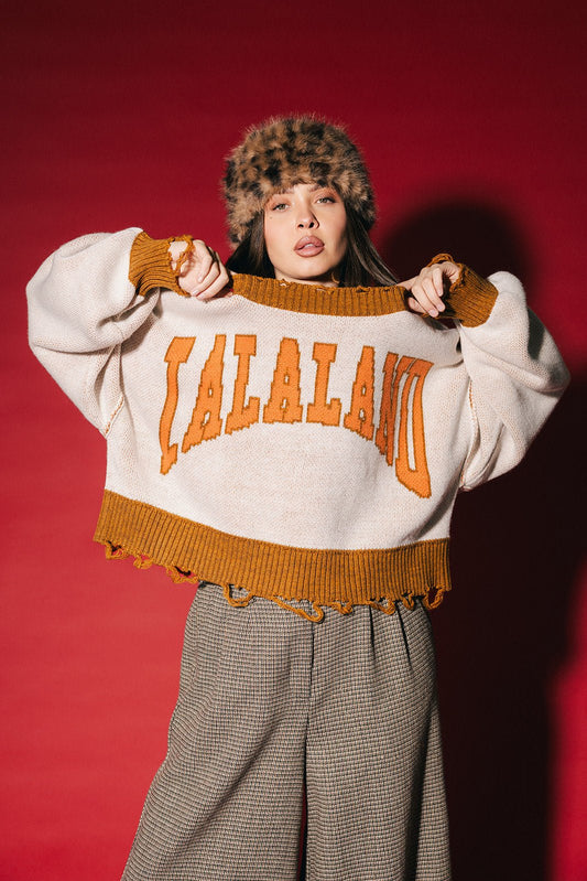 Lalaland University Distressed Boxy Sweater - Dressed in Lala