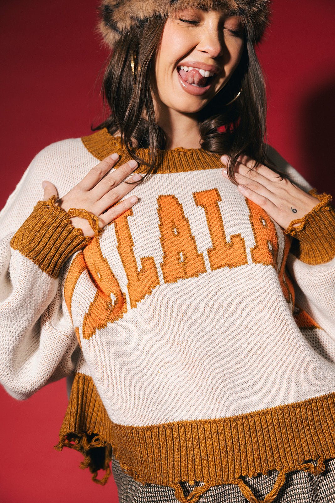 Lalaland University Distressed Boxy Sweater - Dressed in Lala