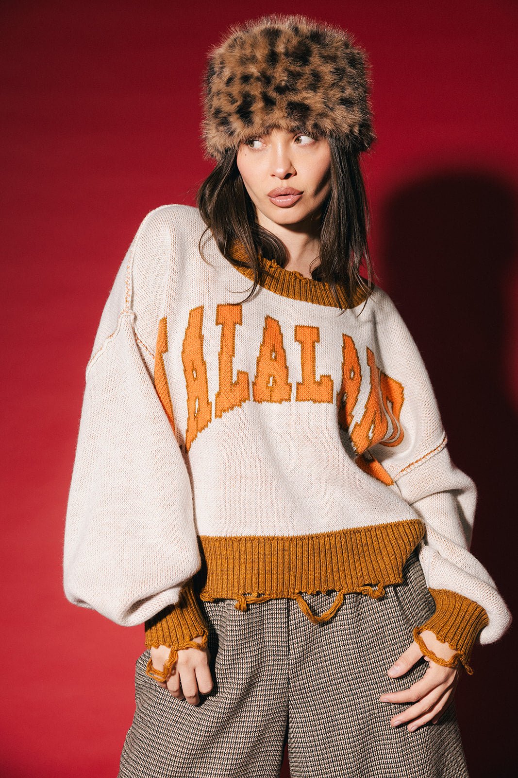 Lalaland University Distressed Boxy Sweater - Dressed in Lala
