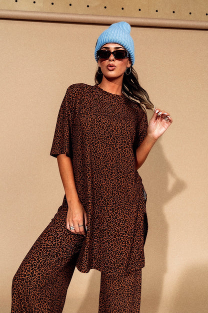 Leveled Up Ribbed Playsuit in Baby Leopard - Dressed in Lala