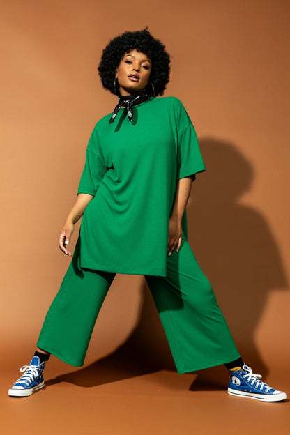 Lex Ribbed Playsuit in True Green - Dressed in Lala