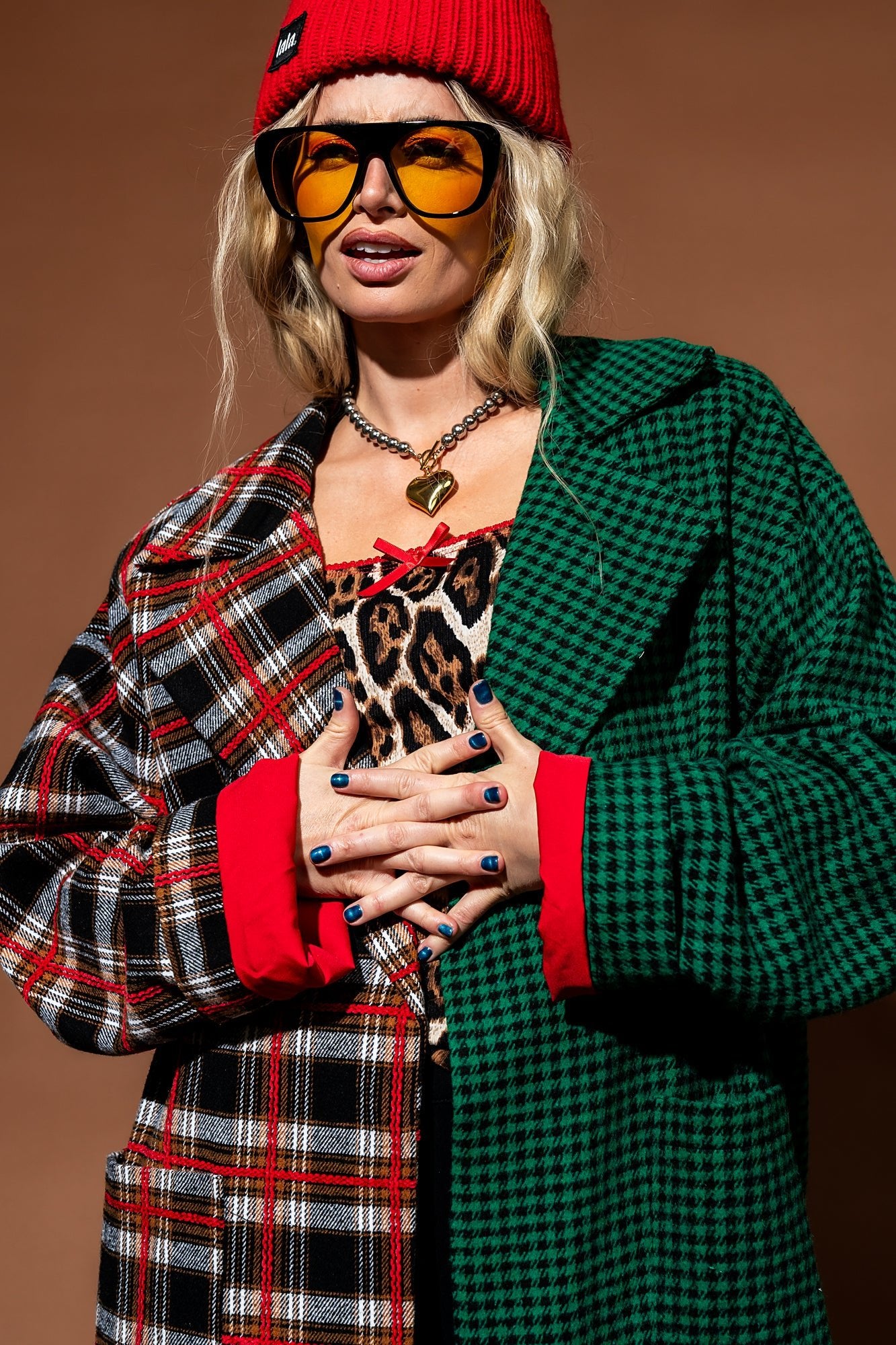 Libra Longline Coat in Vintage Maximalist Half + Half Plaid - Dressed in Lala