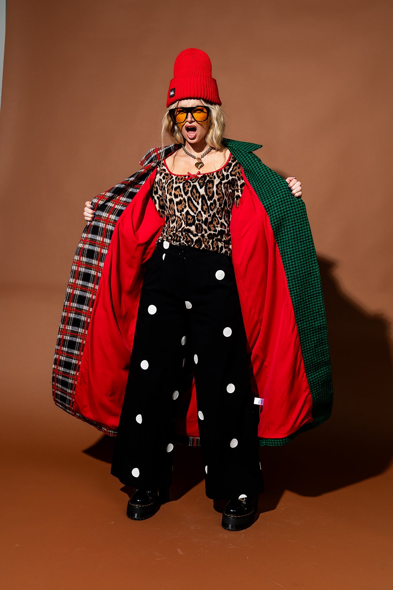 Libra Longline Coat in Vintage Maximalist Half + Half Plaid - Dressed in Lala