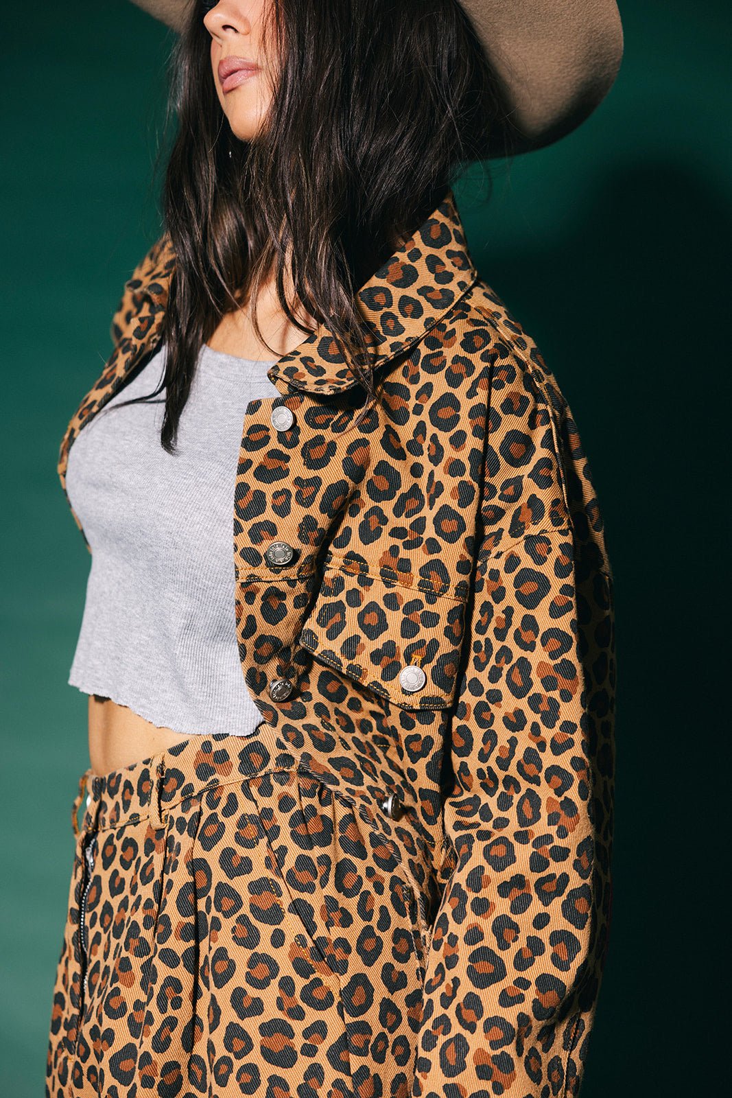 Lost in Love Leopard Boxy Denim Jacket - Dressed in Lala