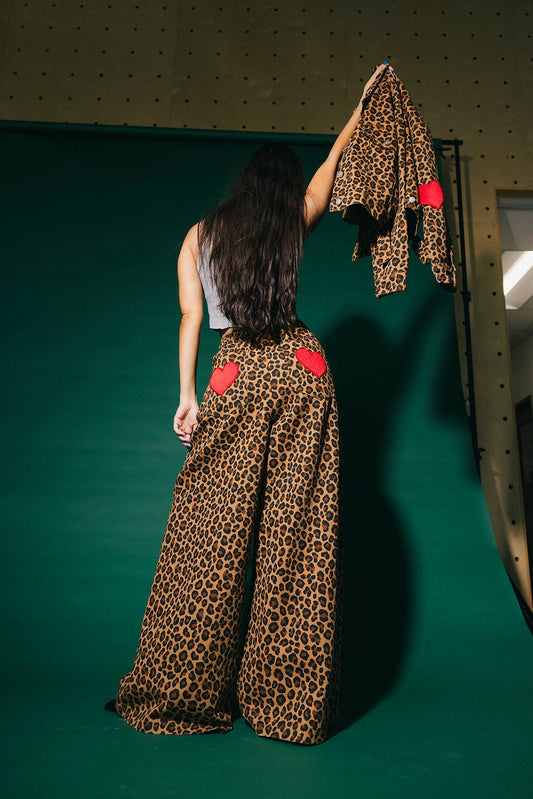 Lost in Love Leopard Wide Leg Denim - Dressed in Lala