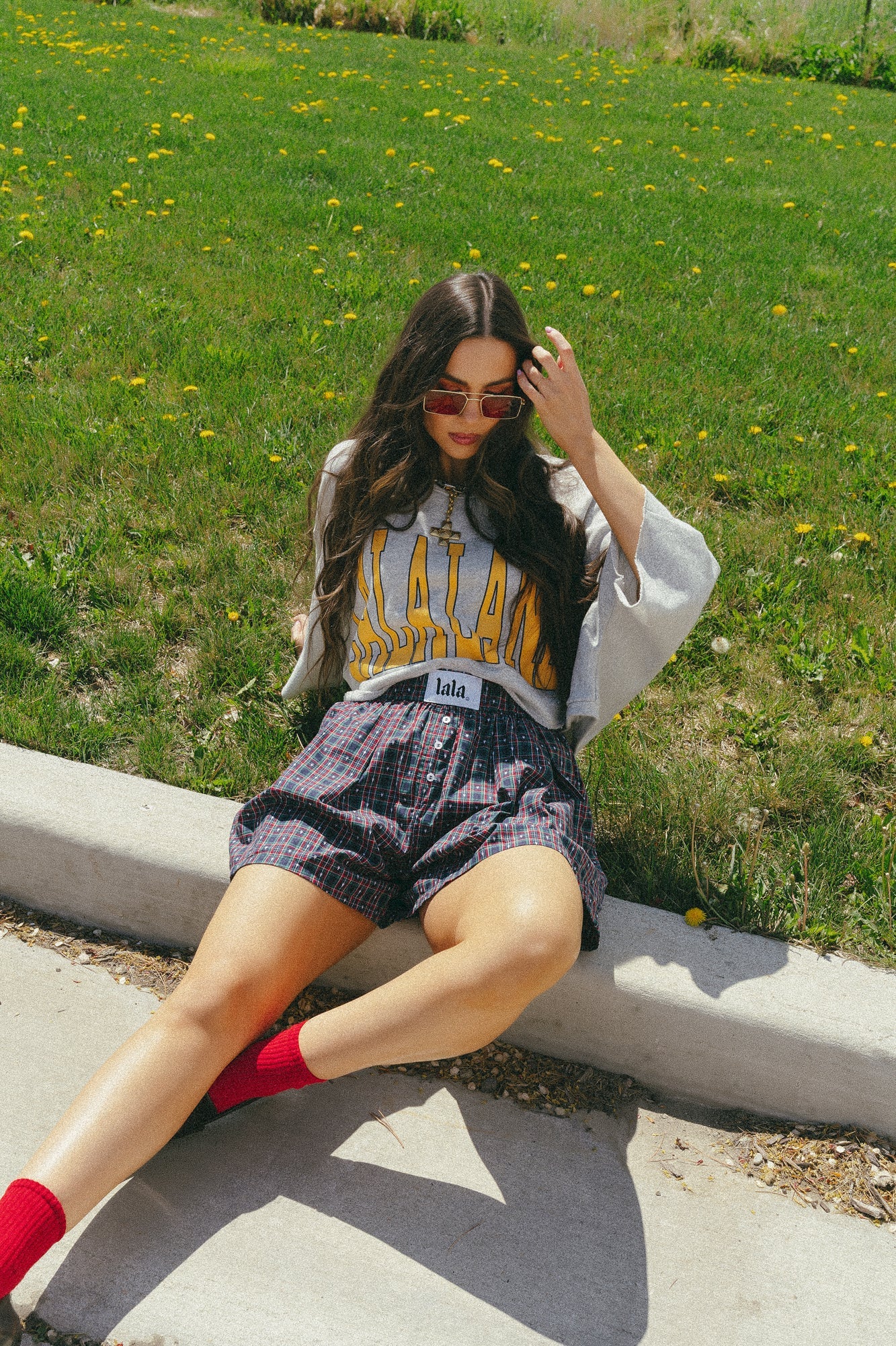 Lots of Love Plaid Pleated Boxer Shorts - Dressed in Lala