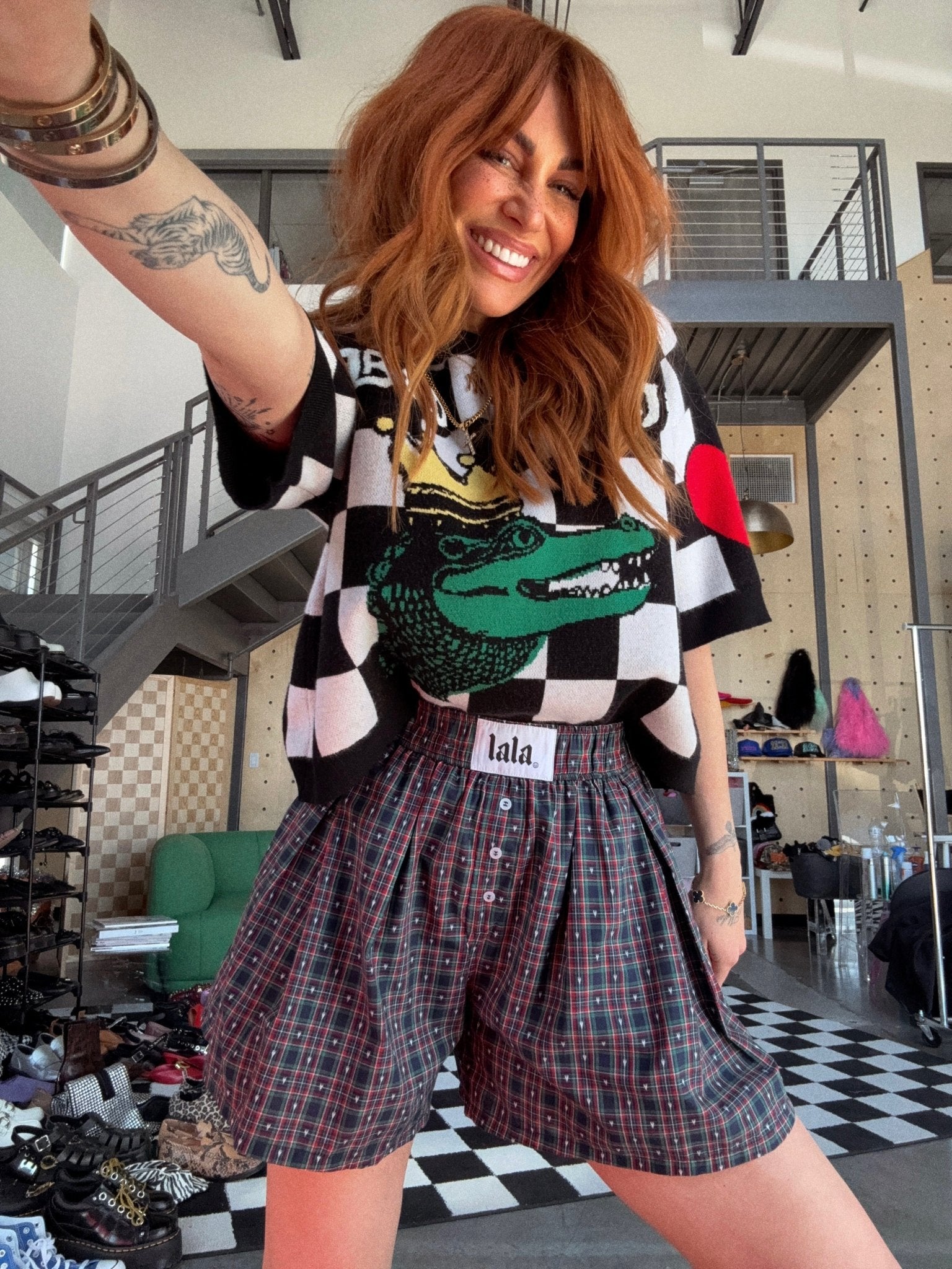 Lots of Love Plaid Pleated Boxer Shorts - Dressed in Lala