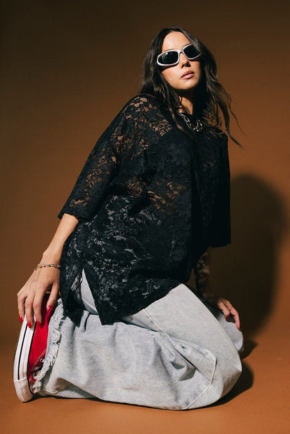 Love Hangover Oversized Lace Tee - Dressed in Lala