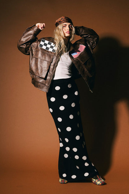 Love of the Game Polka Dot Knit Maxi Skirt - Dressed in Lala