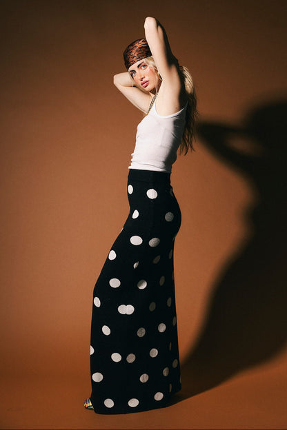 Love of the Game Polka Dot Knit Maxi Skirt - Dressed in Lala