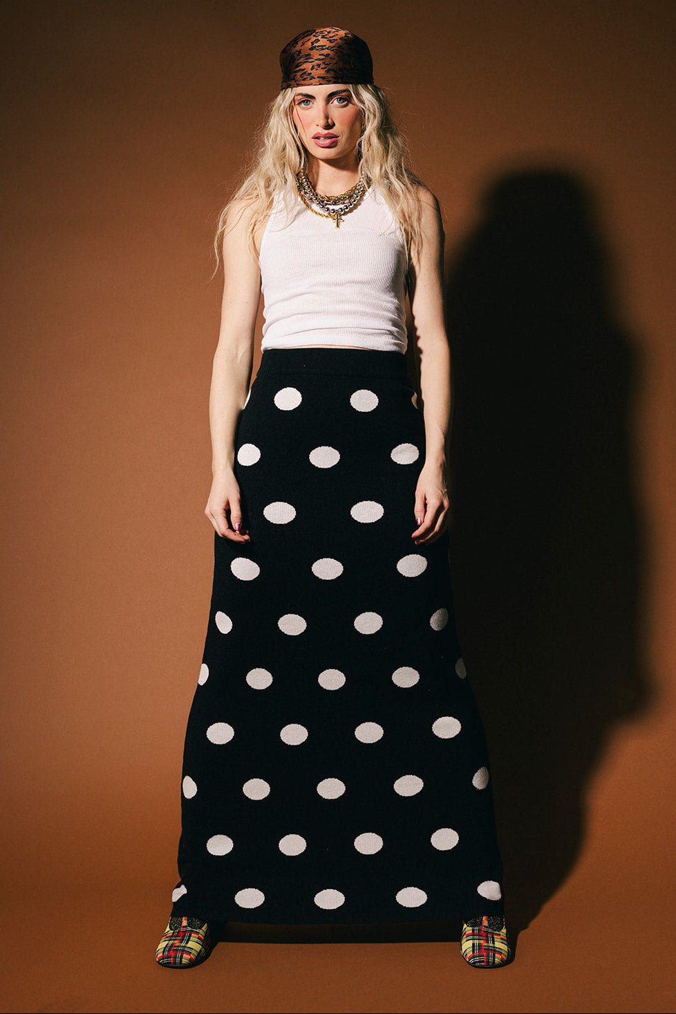 Love of the Game Polka Dot Knit Maxi Skirt - Dressed in Lala
