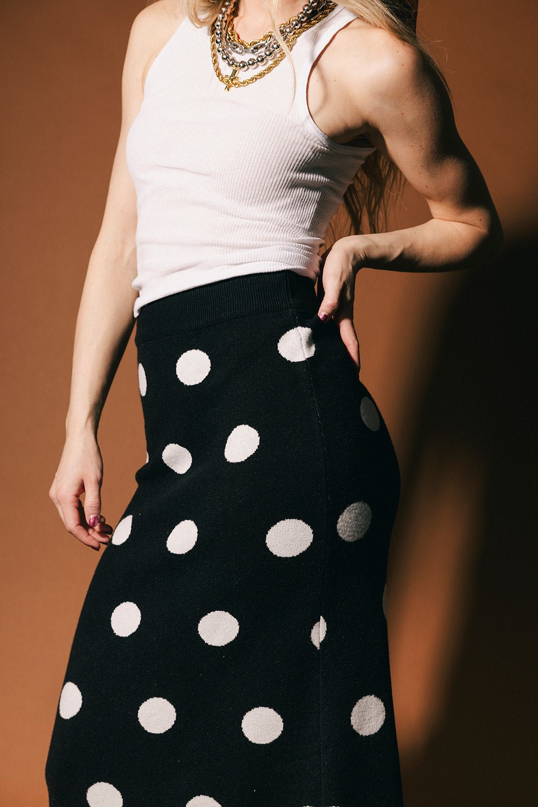 Love of the Game Polka Dot Knit Maxi Skirt - Dressed in Lala