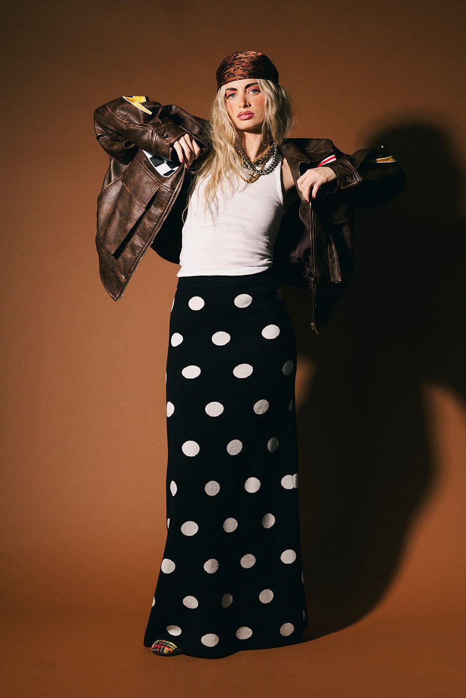 Love of the Game Polka Dot Knit Maxi Skirt - Dressed in Lala